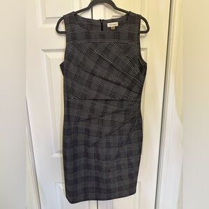 Calvin Klein plaid ruched shift dress, size 12